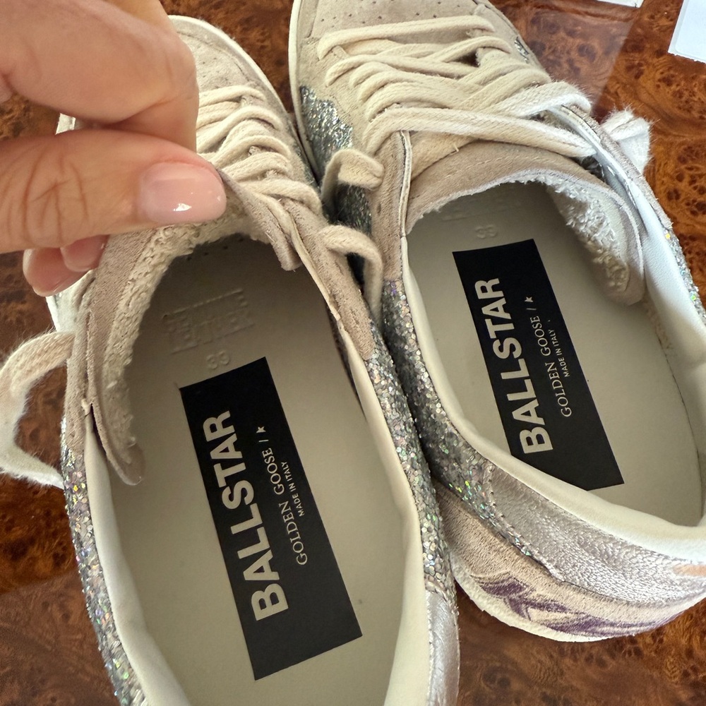Golden Goose Women's Ballstar Glitter and Grey Suede size 39. - Picture 9 of 13